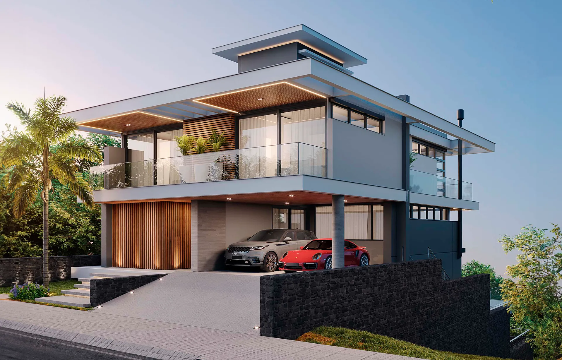 Fachada Projeto de Arquitetura Residencial Contemporâneo – Progetta Studio 01