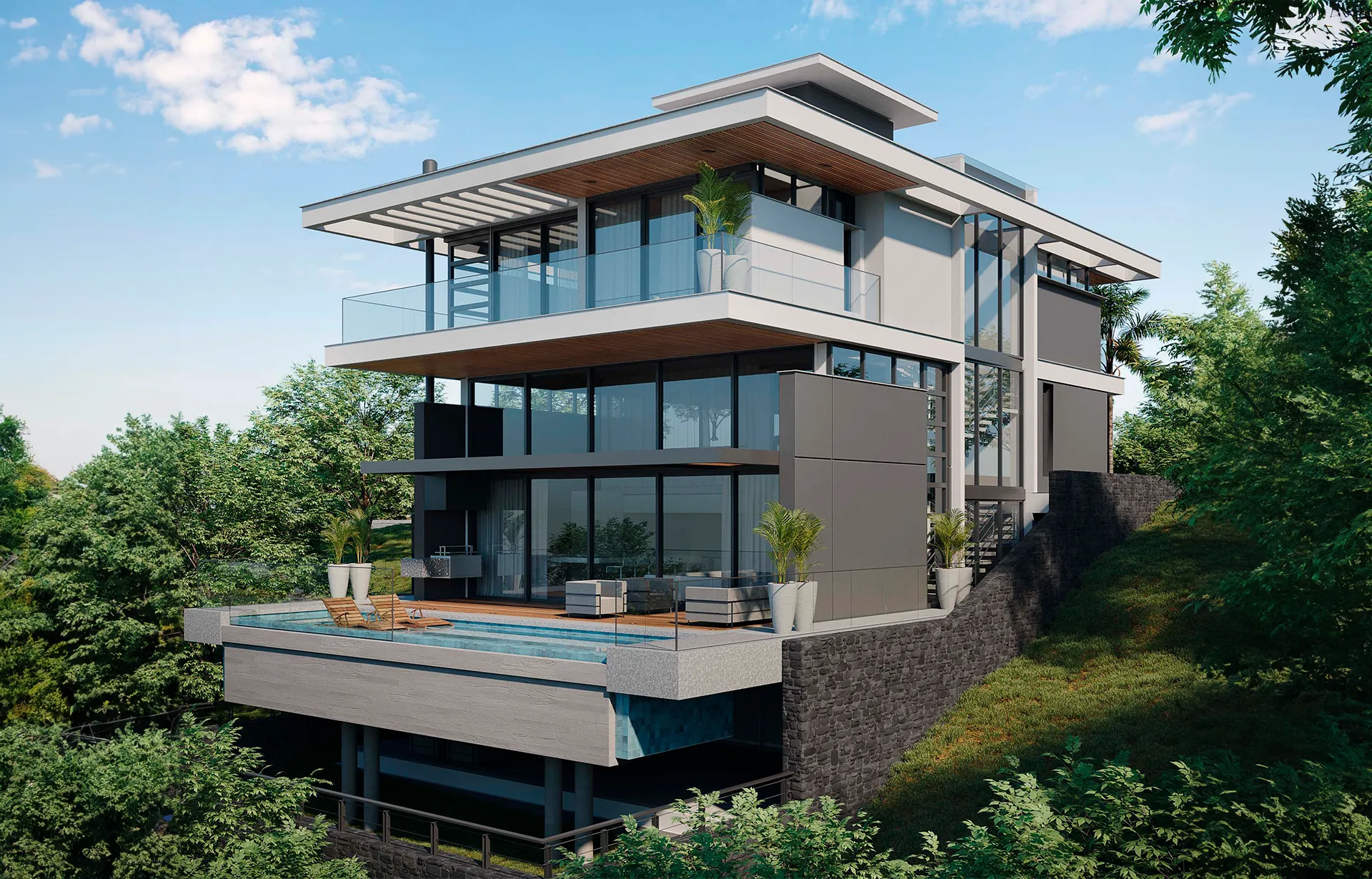 Projeto de Arquitetura Residencial Contemporâneo Terreno em Declive – Progetta Studio 04