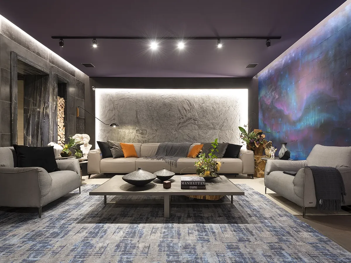Estar do ambiente Aurora Blue, assinado pela Progetta Studio na CASACOR 2019